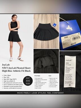 JoyLab Pleated Athletic Skort – XXS – NWT